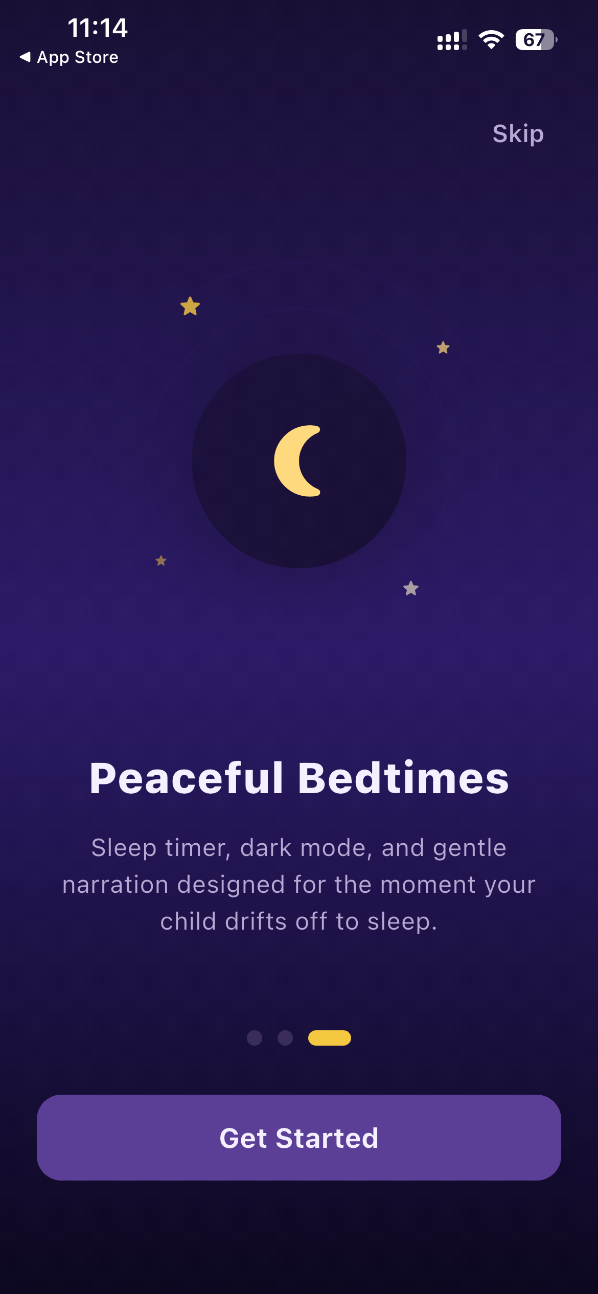 TaleTuck onboarding: Peaceful Bedtimes