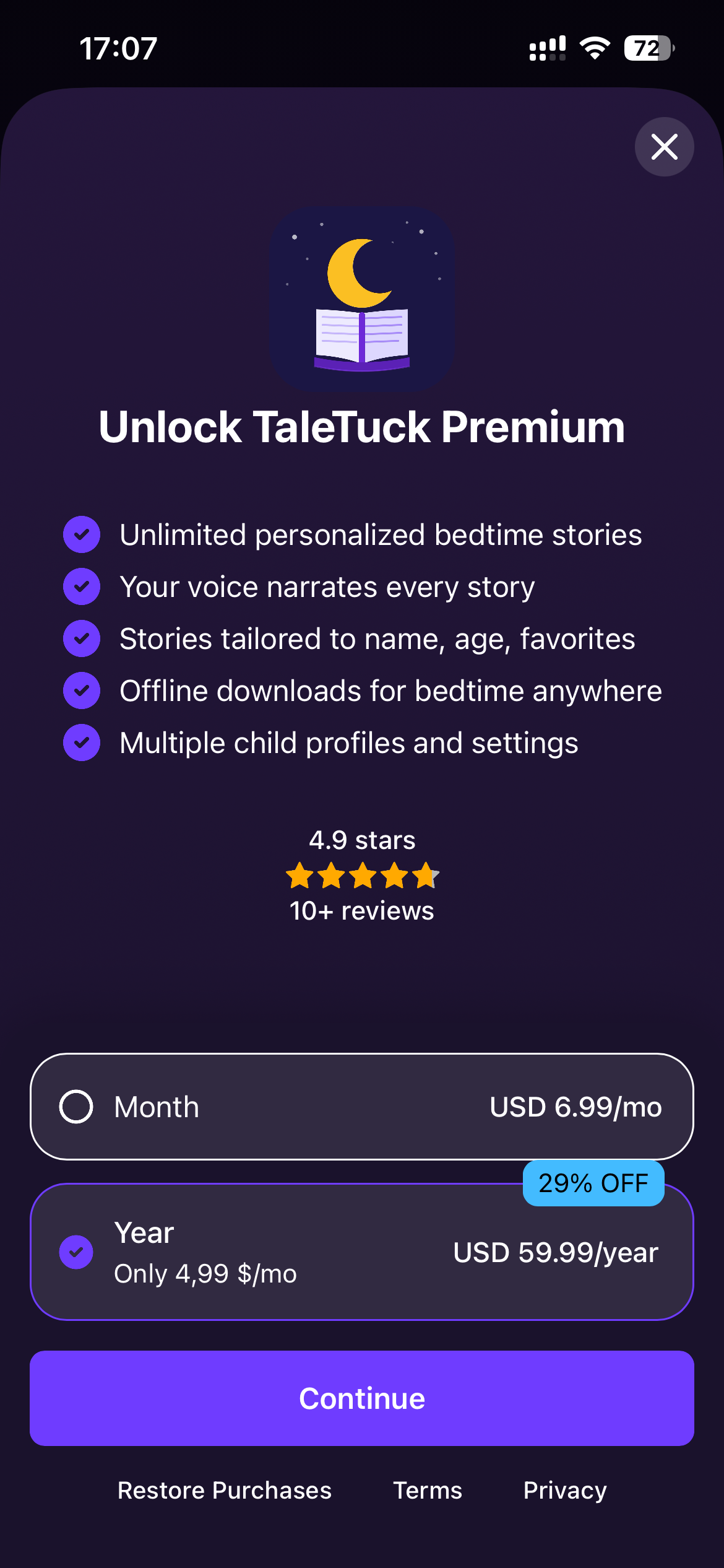 TaleTuck premium paywall