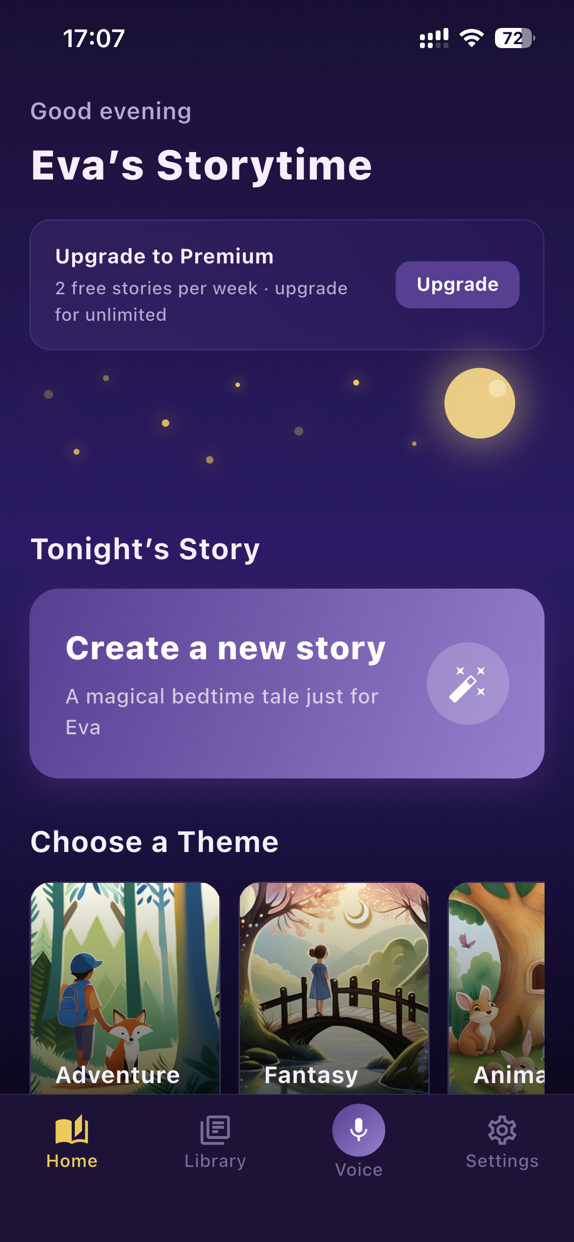 TaleTuck home storytime screen